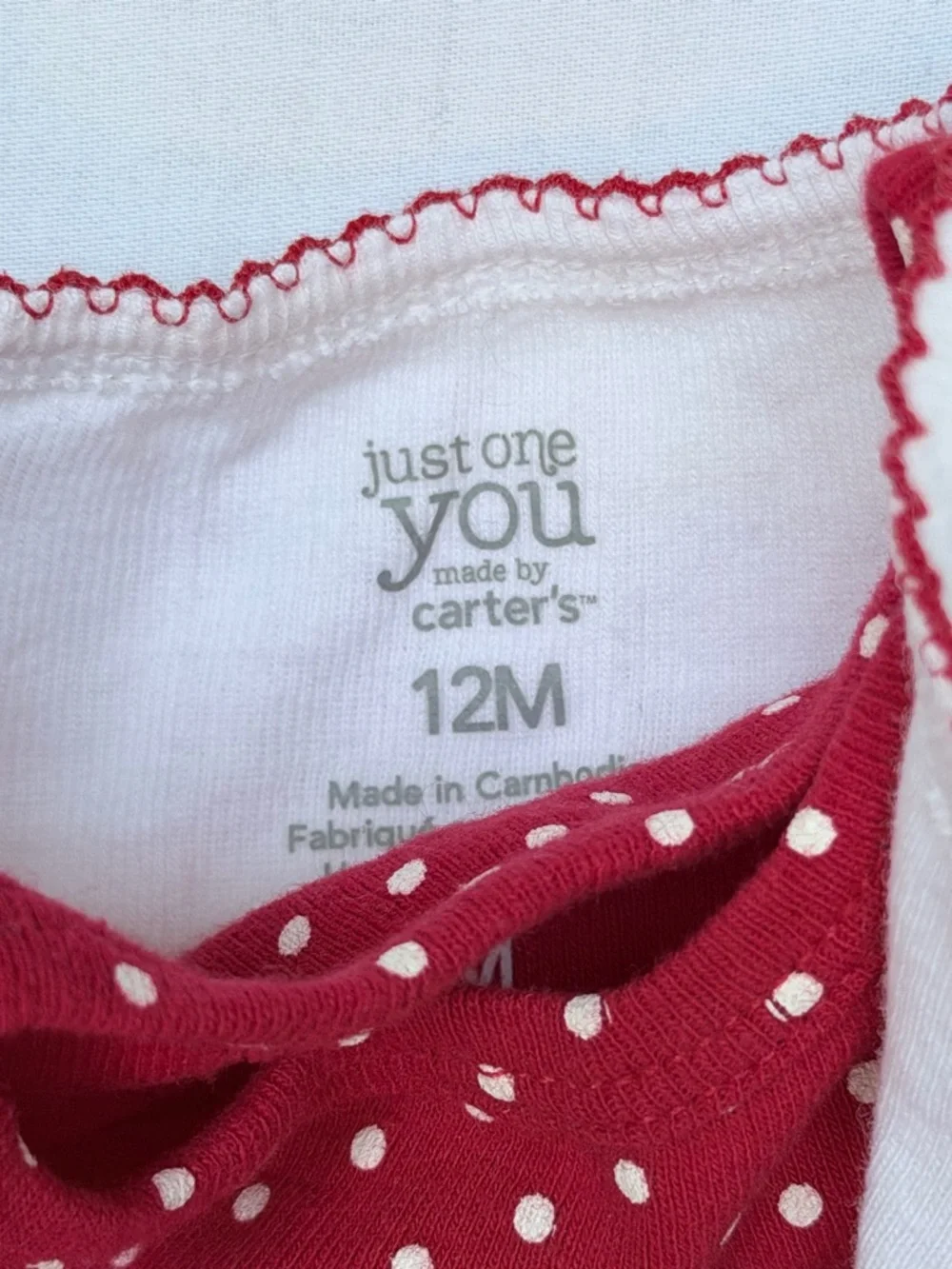 Carter's Red & White Santa Polka-Dot Baby Dress One-Piece with Cardigan